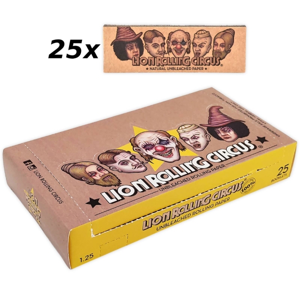 25x Lion Rolling Circus 1 1/4 Longpaper Natural Queen Size Slim 33 Blatt 1